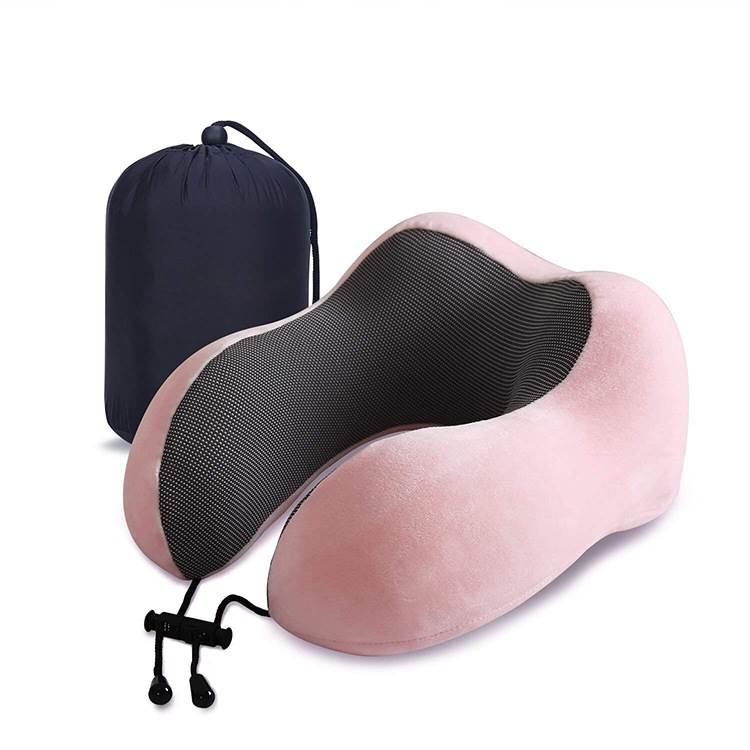 Custom U-shaped Pillow with Hump Shape Neck Brace - Pink