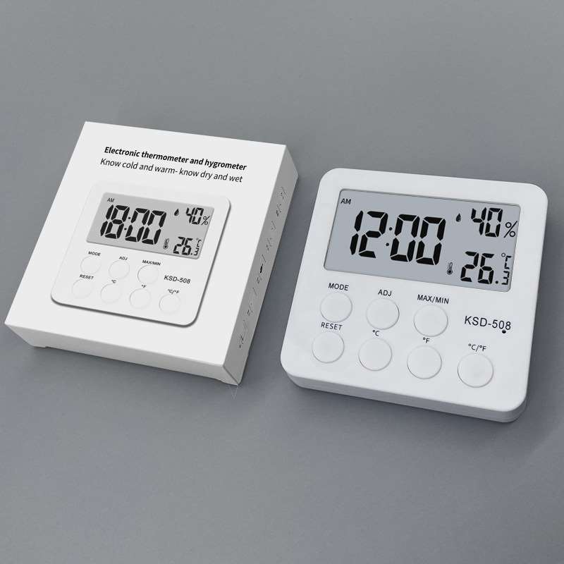 Multifunctional 3-in-1 Digital Hygrometer - White