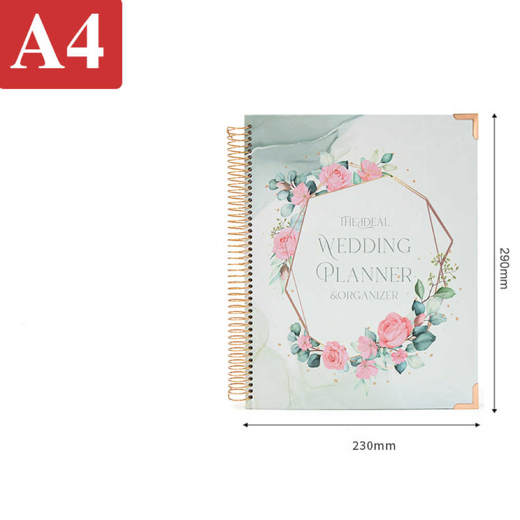 Romantic Flower Themed Wedding Planner Spiral Bound Notebook - Rose