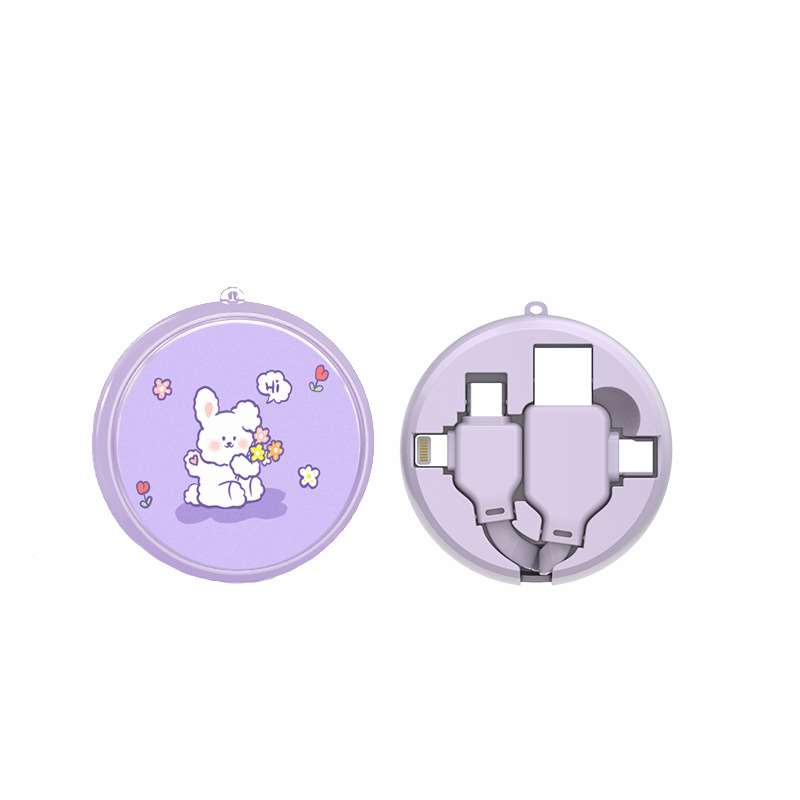 Modern Style 4-in-1 Retractable Charging Cable - Lavender