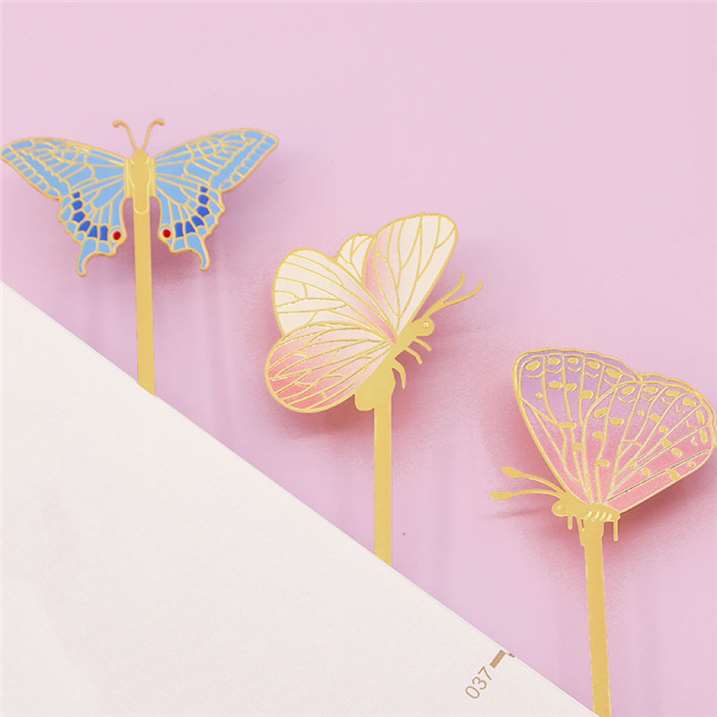 Lifelike Butterfly Metal Bookmark - the Pink Pairs