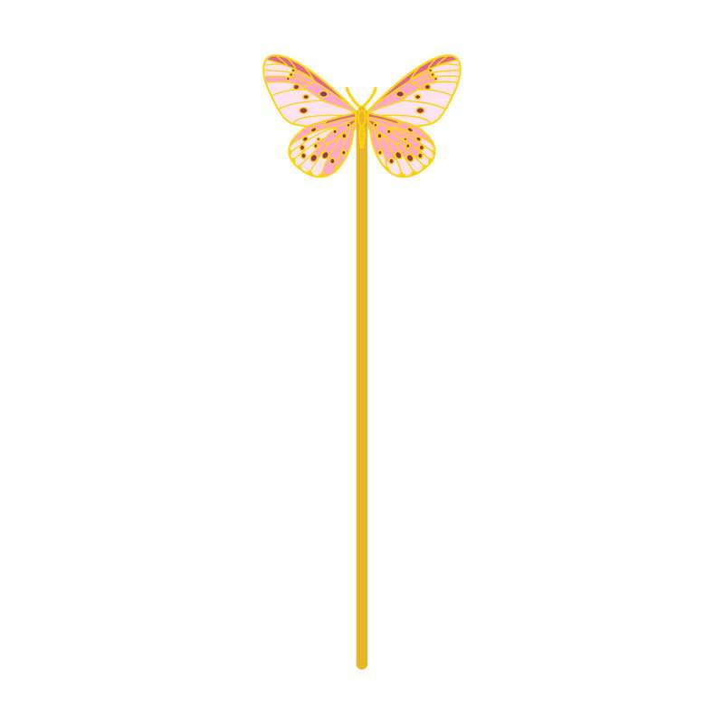 Lifelike Butterfly Metal Bookmark with Pink Spread Wings