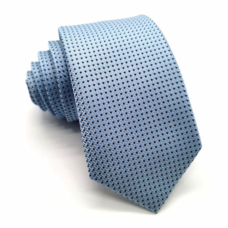 3.15 inch Classic Polka Dot Polyester Tie - Blue and Black