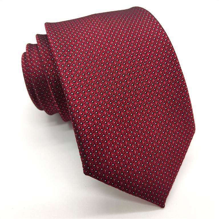 3.15 inch Classic Polka Dot Polyester Tie - Red and White