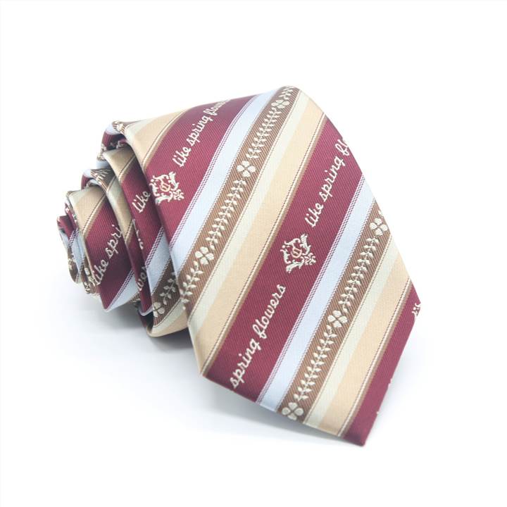 JK Uniform Collegiate Striped Tie - Rosy Horizon