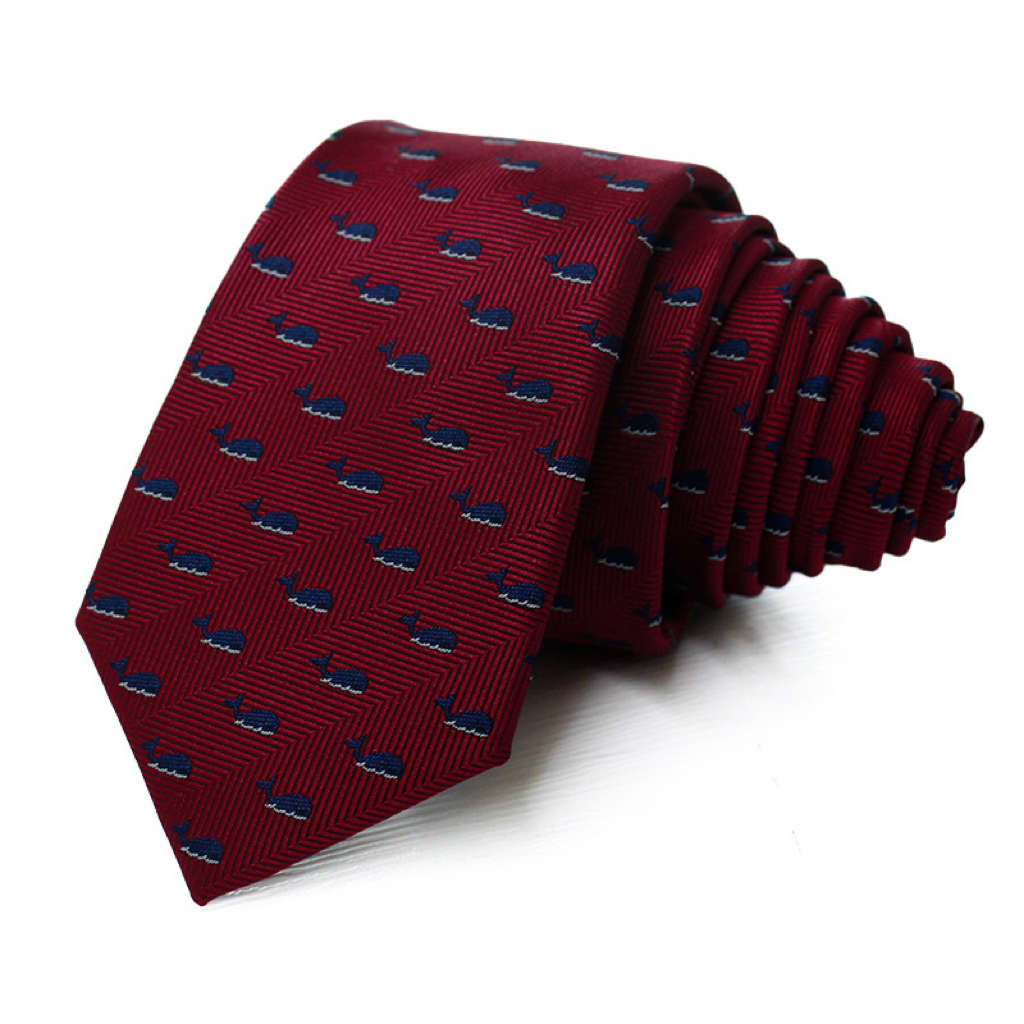 Cute Animals Topic Microfiber Tie - Red Whale