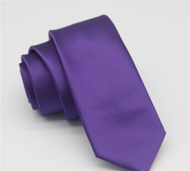 2.5 inch Solid Color Skinny Polyester Tie