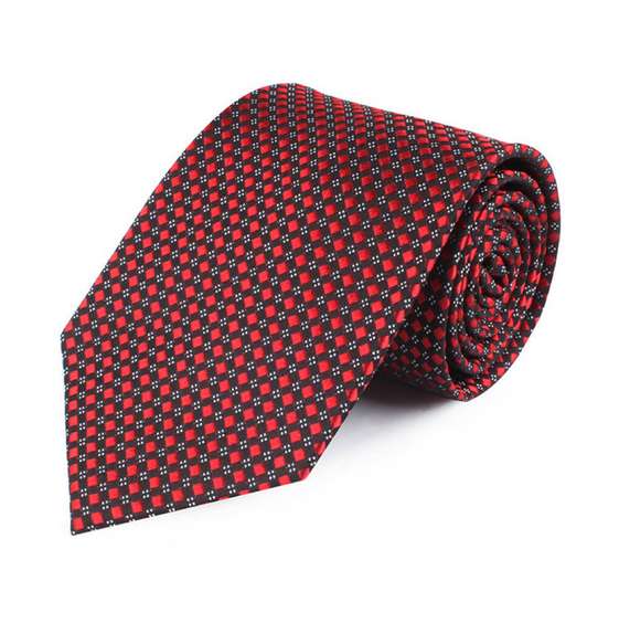 Elegant Male Business Jacquard Silk Tie - Blue Coarse Check Pattern