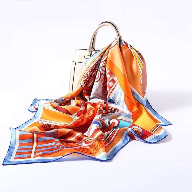 Abstract Art Silk Scarf - Front Side