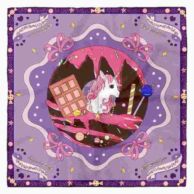 Unicorn Silk Scarf - Purple