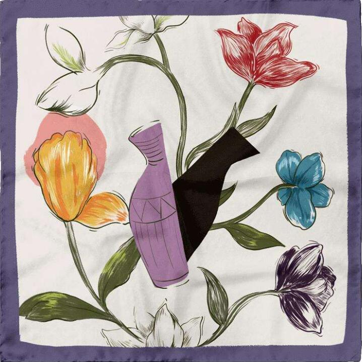 Vase and Flowers Silk Scarf