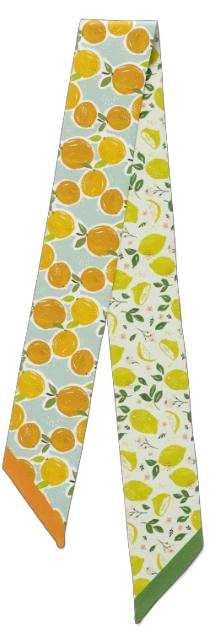 Lemons and Oranges Silk Skinny Scarf