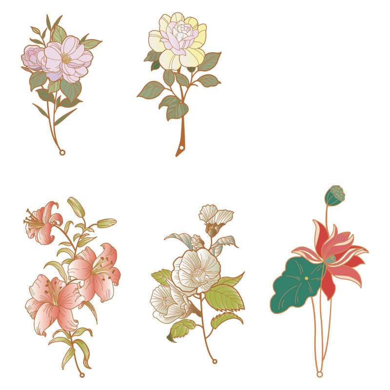 Flower Series Metal Bookmark - Five Designs