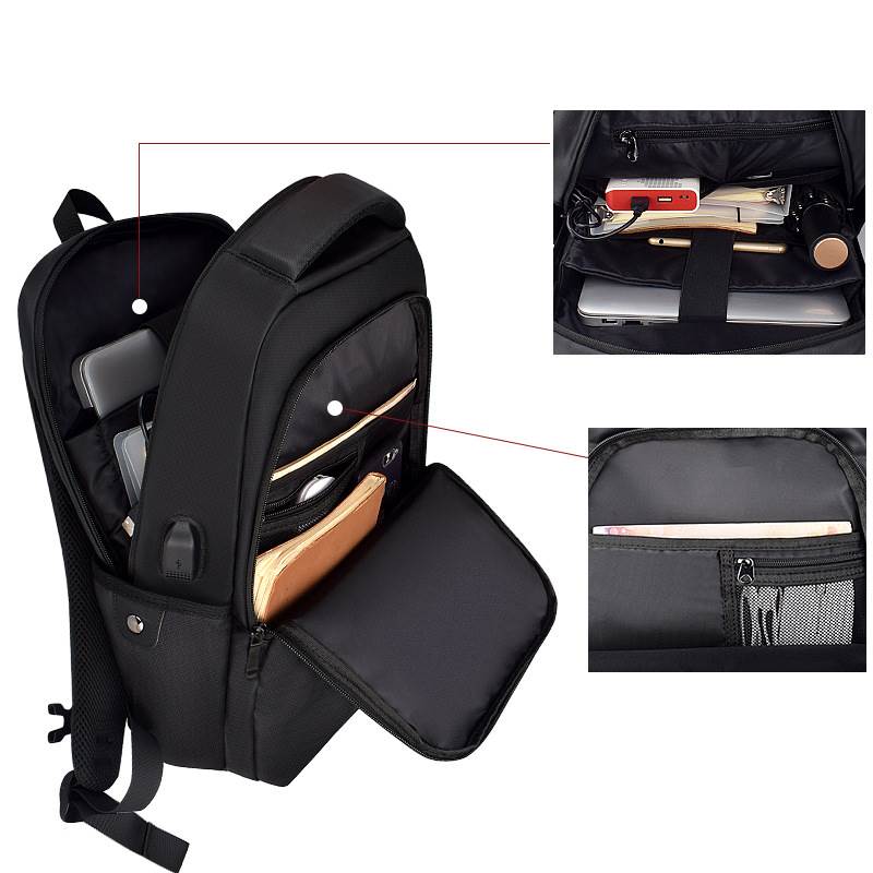 Custom Business Laptop Backpack with Anti-Theft Clasp -Inside