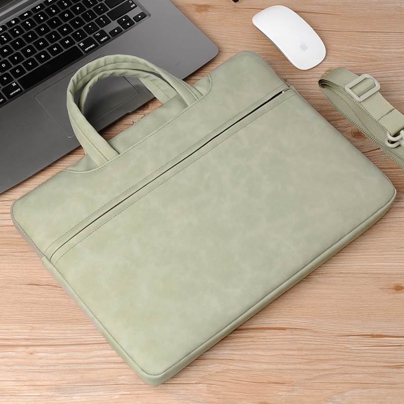 Custom Laptop Shoulder Bag - Grayish Green