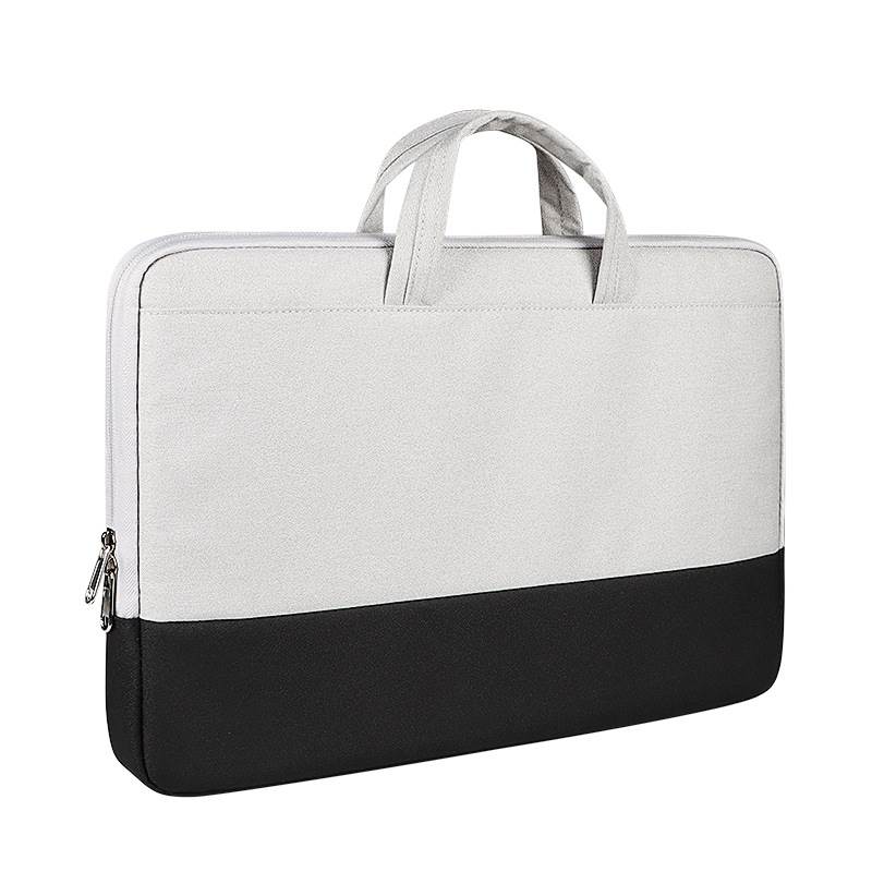 Custom Waterproof Laptop Briefcase - Black with Light Gray
