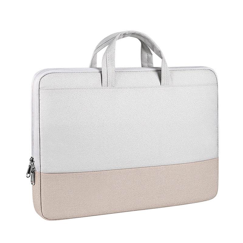 Custom Waterproof Laptop Briefcase - Khaki with Light Gray