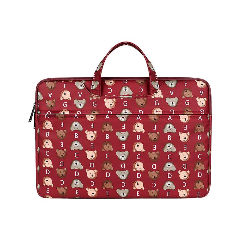Custom Printed Laptop Briefcase - Red Bear