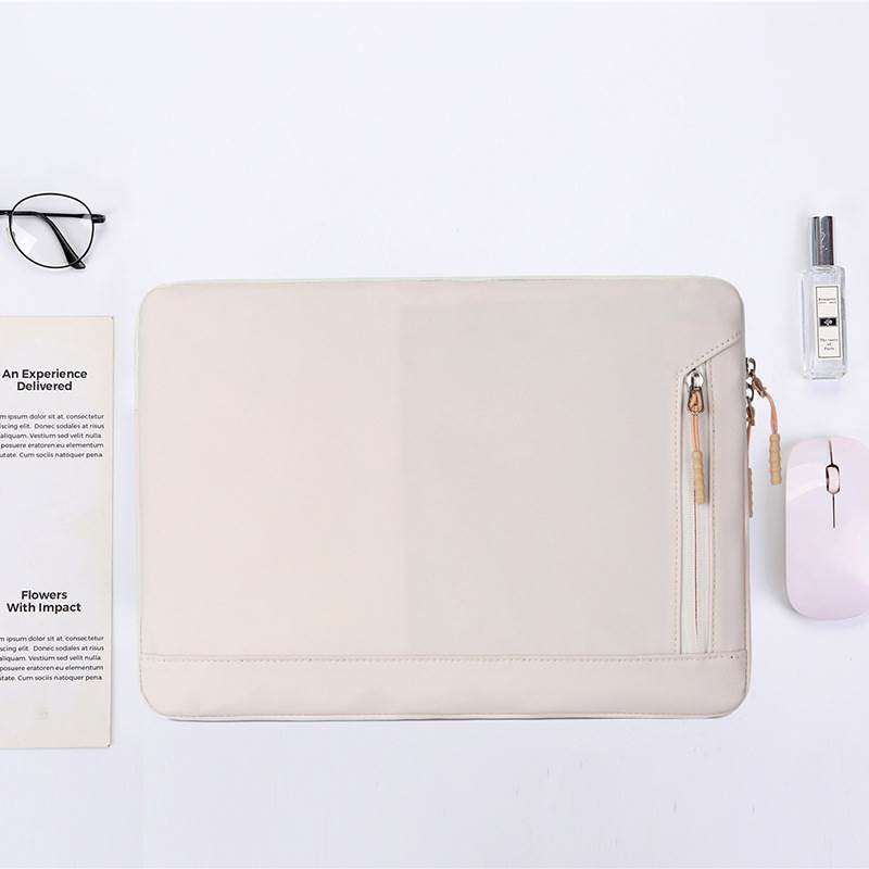 Custom Zipper Laptop Sleeve - Beige