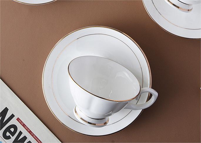 Bone china teacup and saucer - top