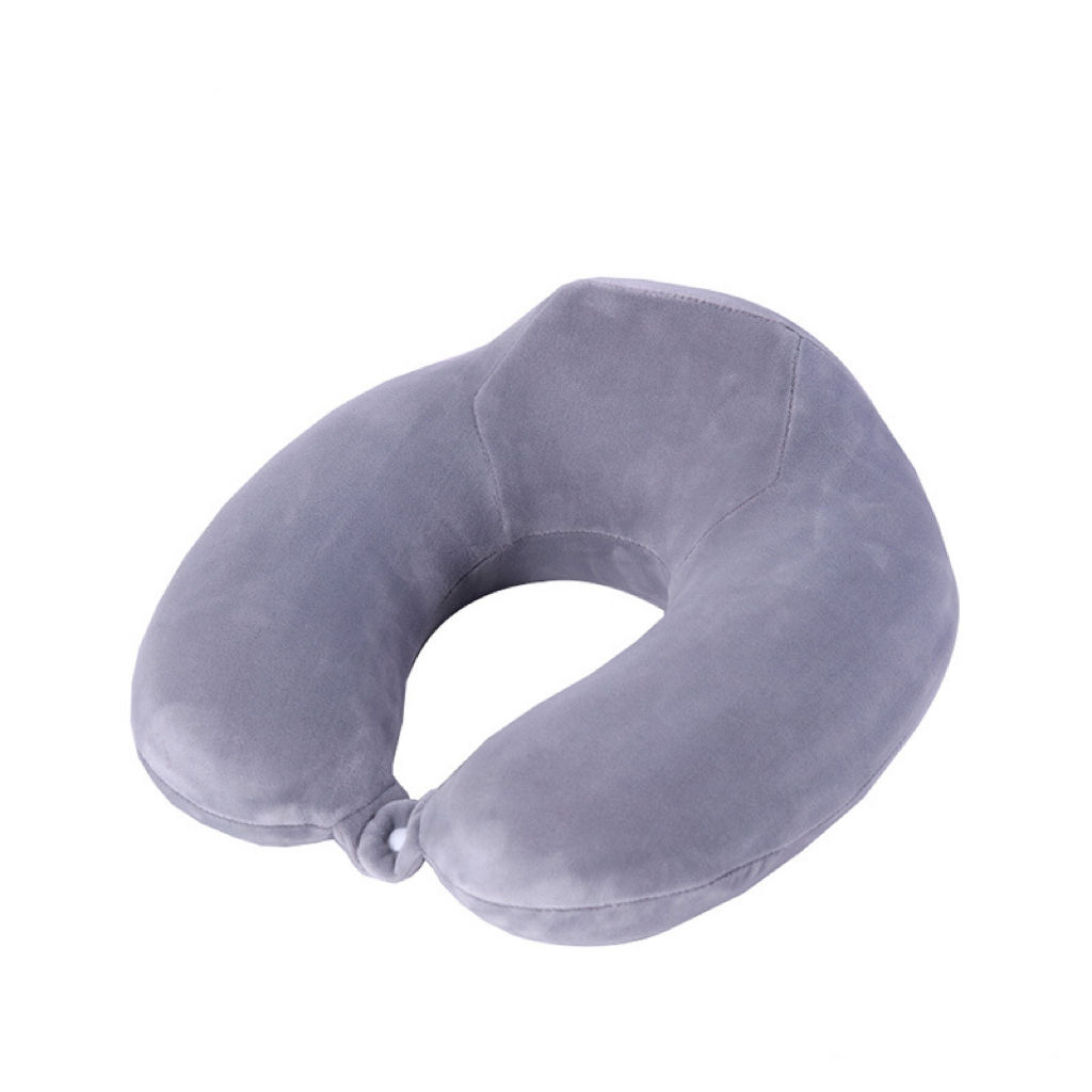 Custom U-shaped Pillow with Higher Neck Brace - Light Gray