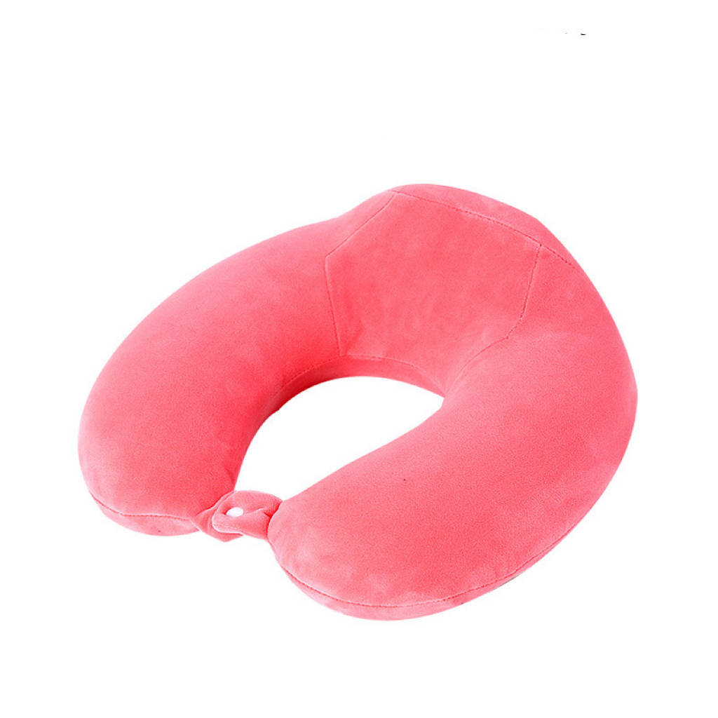 Custom U-shaped Pillow with Higher Neck Brace - Pink