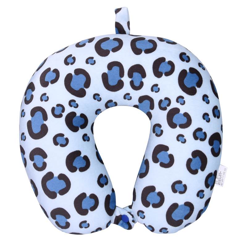 Custom Basic U-shaped Pillow - Blue Leopard Pattern