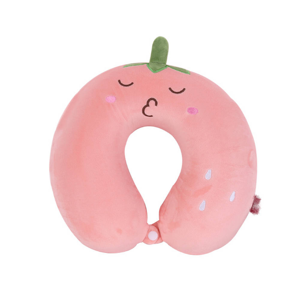 Custom Cartoon U-shaped Pillow - Strawberry