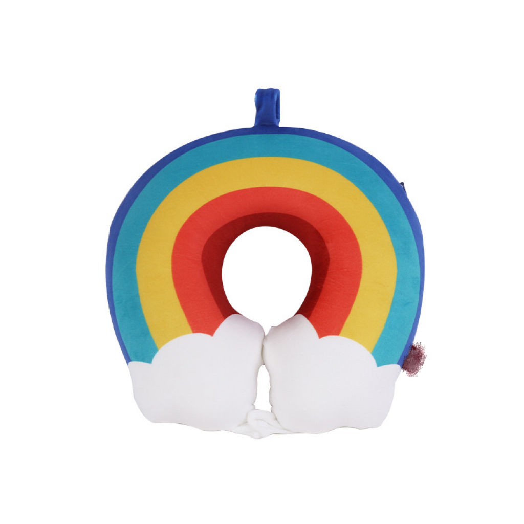 Custom Rainbow U-shaped Pillow - Blue Tone Rainbow