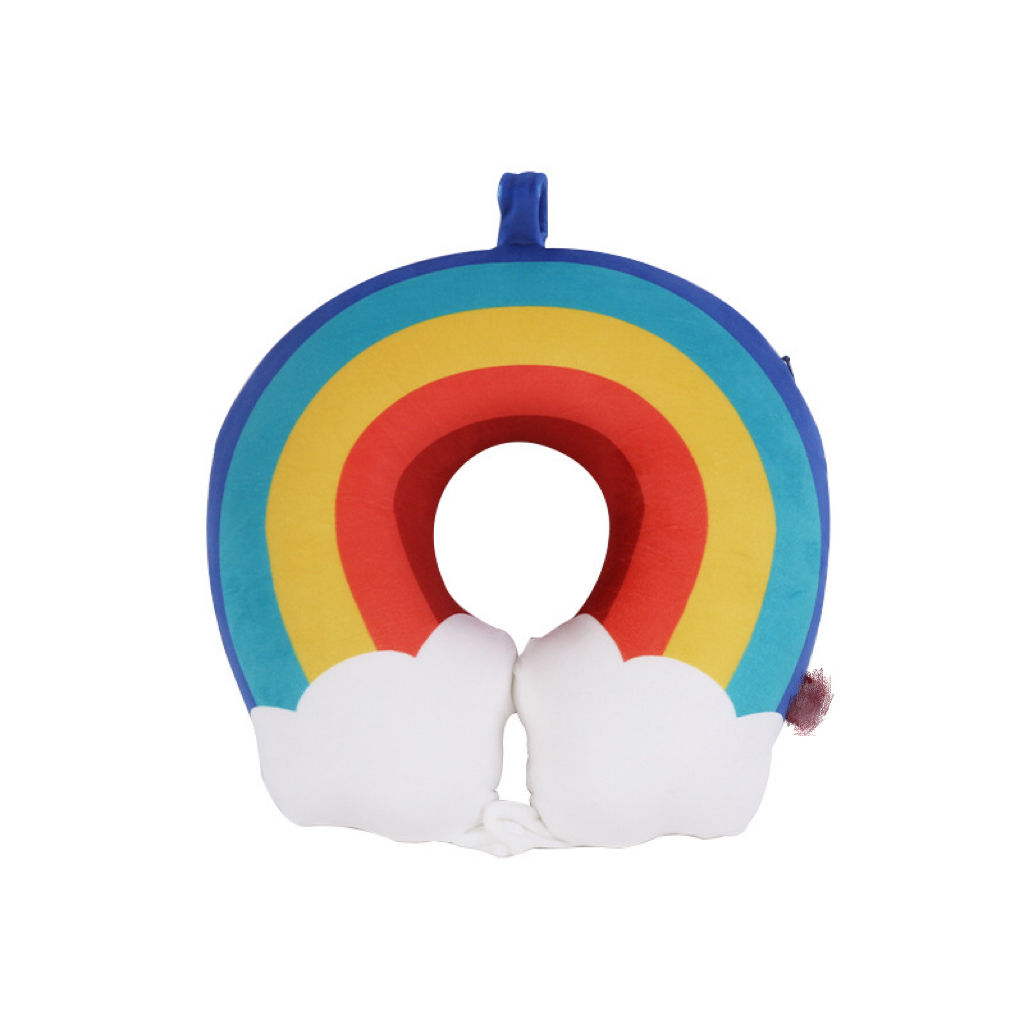 Custom Rainbow U-shaped Pillow - Blue Tone Rainbow