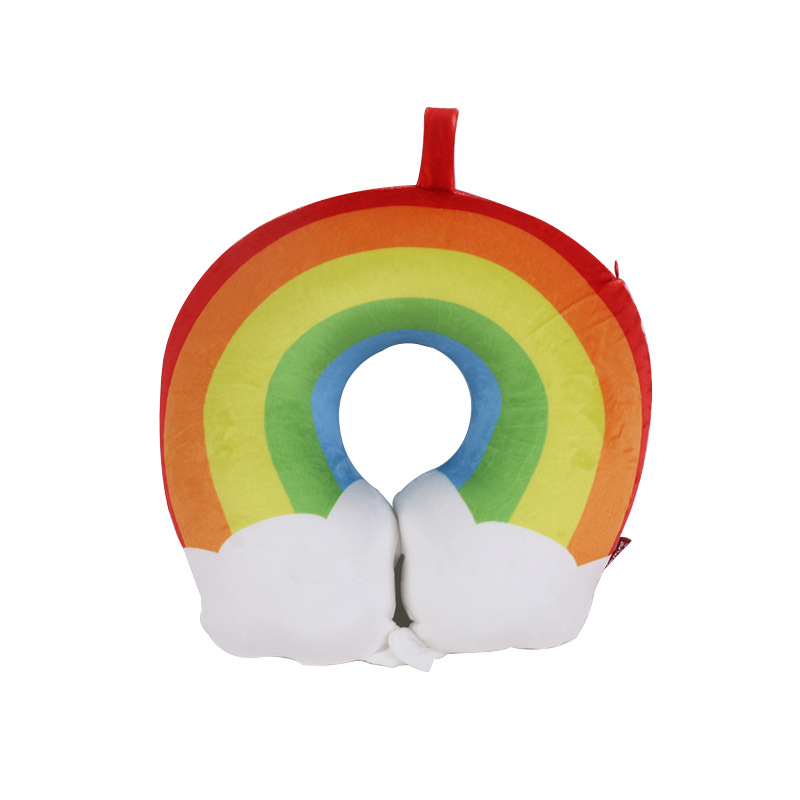 Custom Rainbow U-shaped Pillow - Deep Rainbow