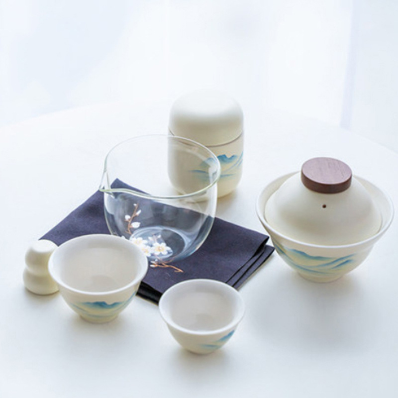 Landscape Painting Teacup Set - Cups