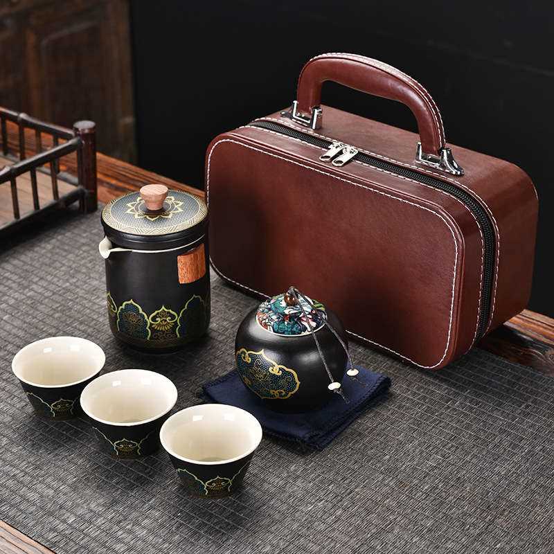 Portable Travel Tea Set - Black Tone