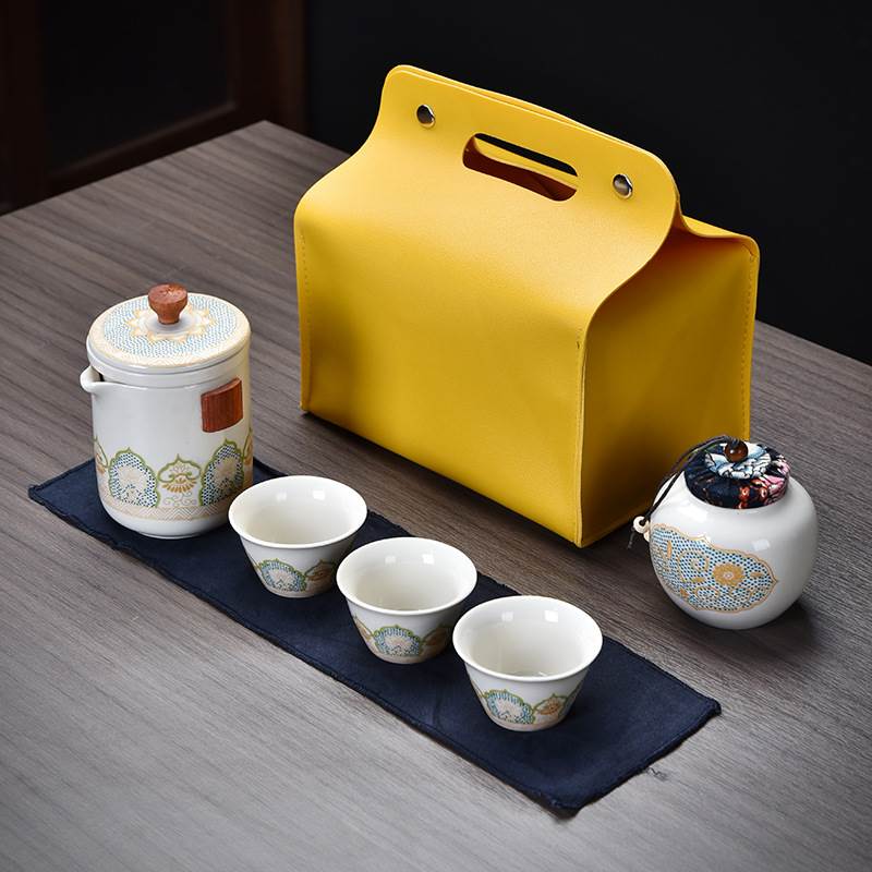 Porcelain Travel Tea Set - Kit 2 White