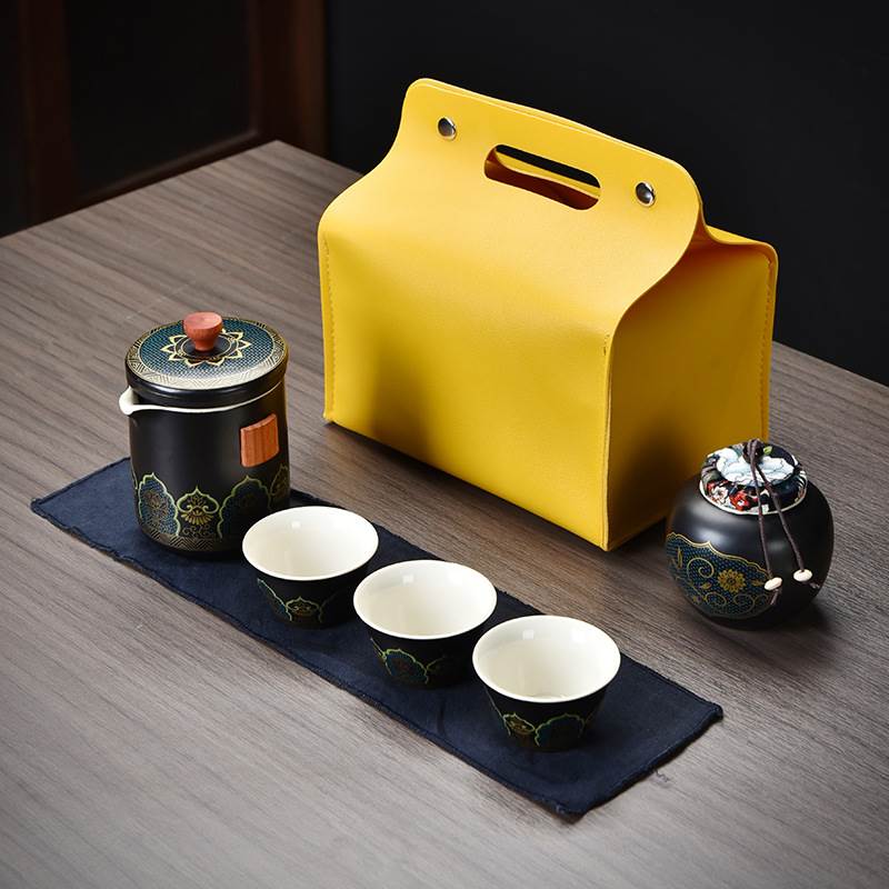Porcelain Travel Tea Set - Kit 2 Black