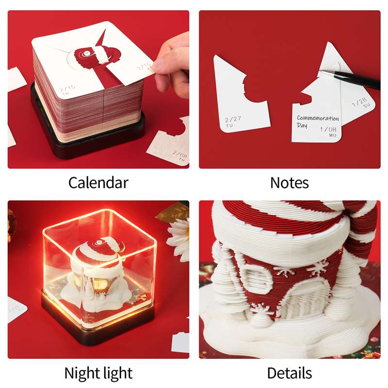 Christmas House Paper Sculpture Calendar - Multi-function