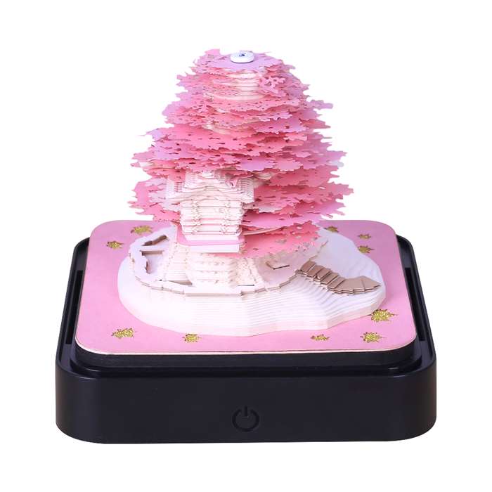 Romantic Tree House Paper Sculpture Calendar - Pink