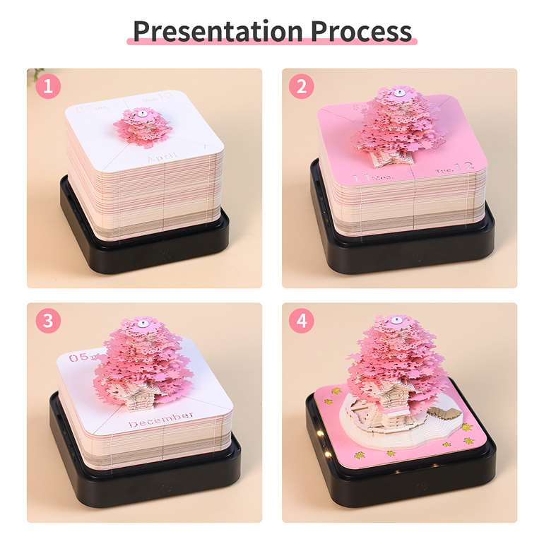 Romantic Tree House Paper Sculpture Calendar - Using Process