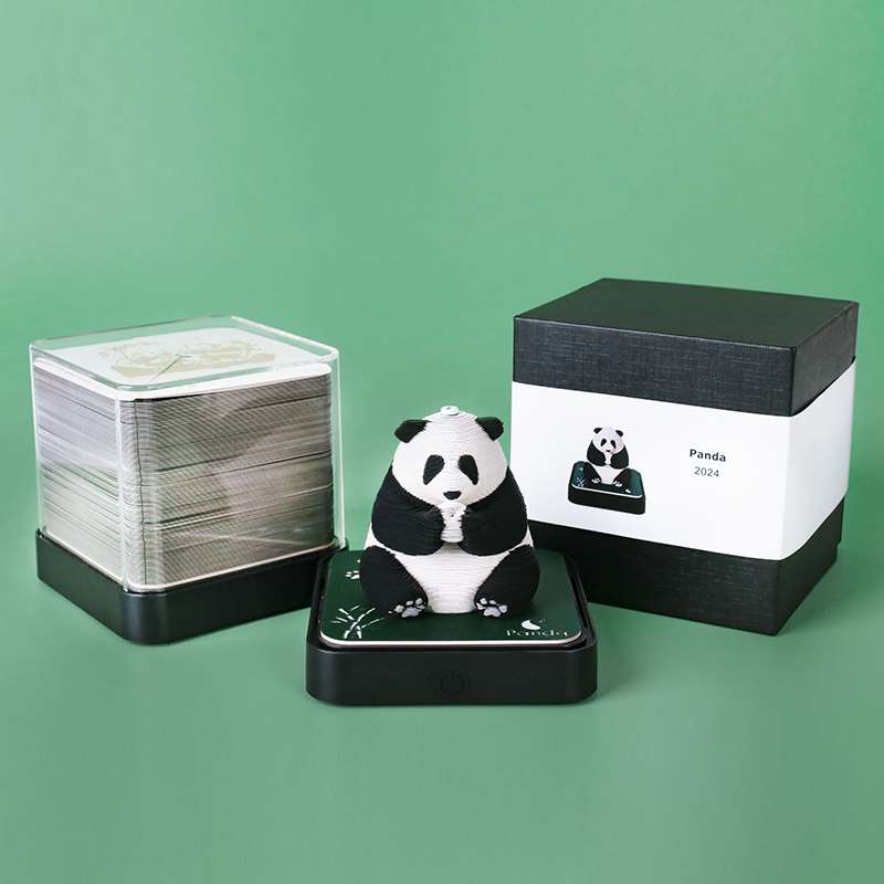 Cute Panda Paper Sculpture Calendar - Packaging