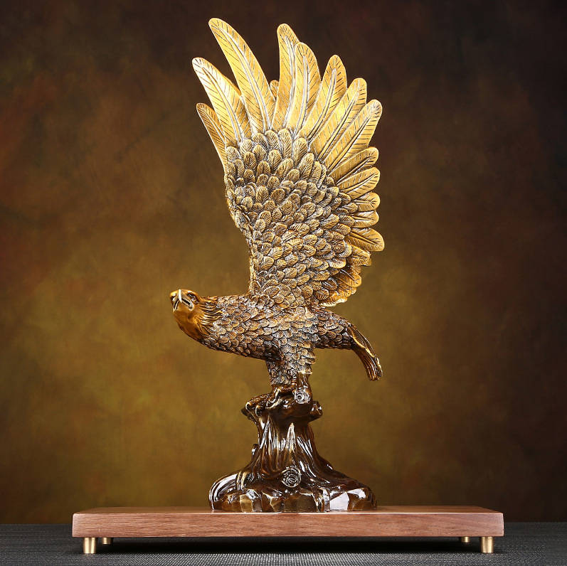 Copper Flying Eagle Statue - Pure Copper Material