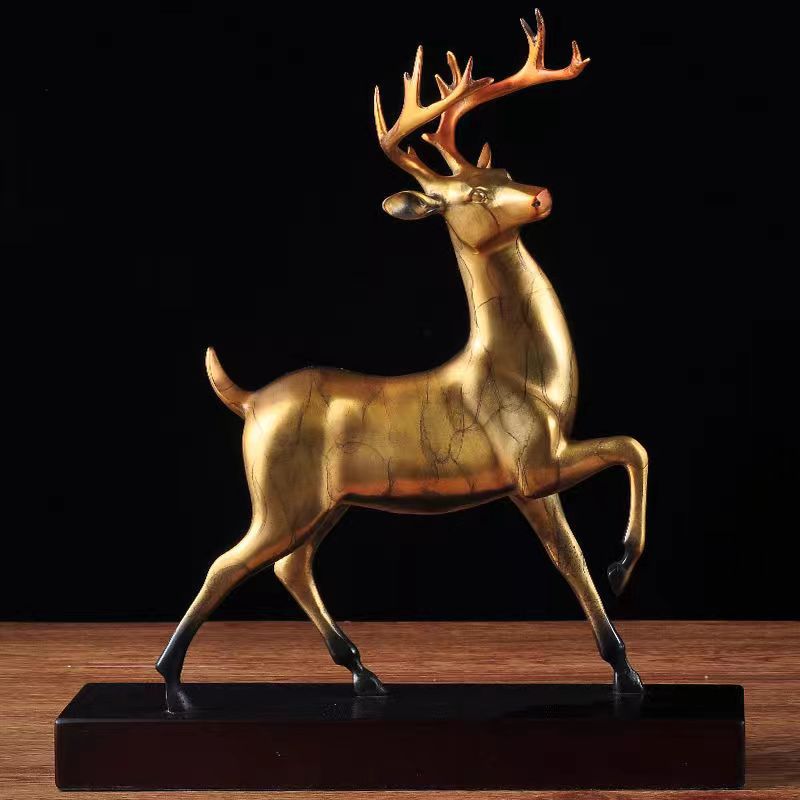 Copper Deer Feng Shui Figurine - Front