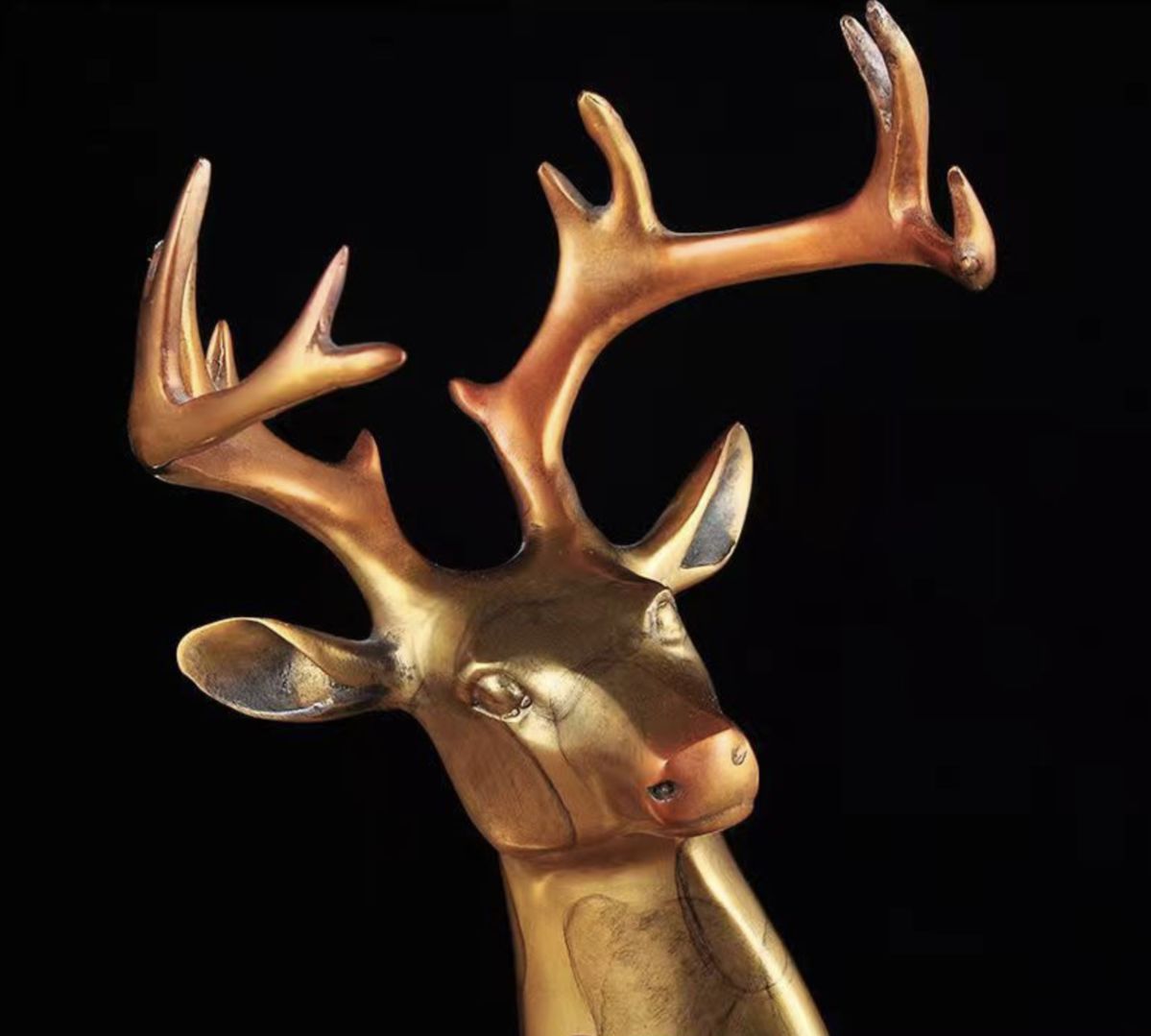 Copper Deer Feng Shui Figurine - Details