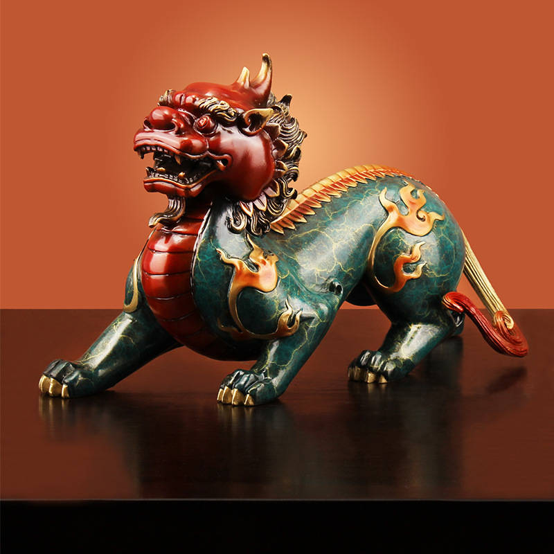 Colorful Copper Pixiu Figurine - Front