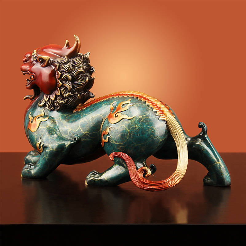 Colorful Copper Pixiu Figurine - Back