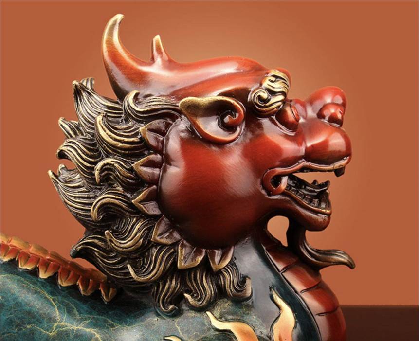 Colorful Copper Pixiu Figurine - Details