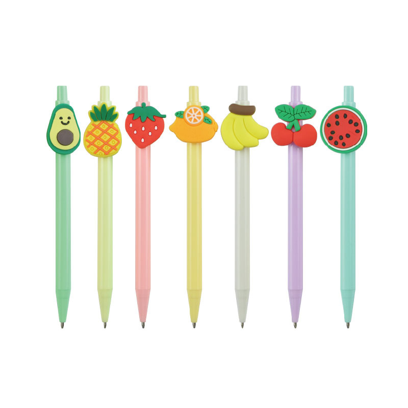Macaron Color Cartoon Ballpoint Pen - Soft PVC Fruit Series