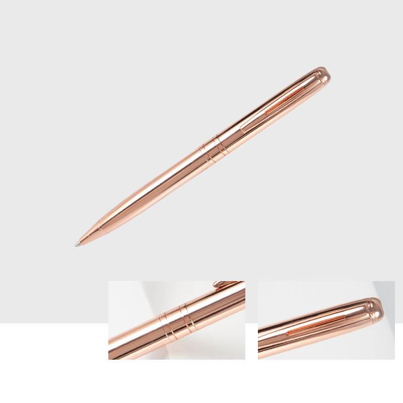 Glossy Metal Ballpoint Pen - Rose Gold