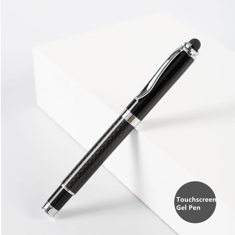 Carbon Fiber Pattern Metal Pen - Touchscreen Gel Pen