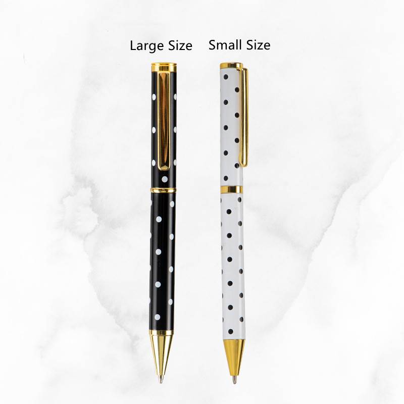 Polka Dot Metal Ballpoint Pen - Two Sizes