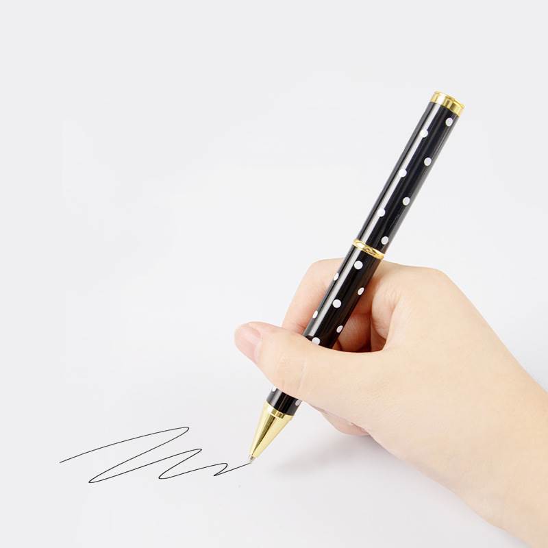 Polka Dot Metal Ballpoint Pen - Smooth Writing